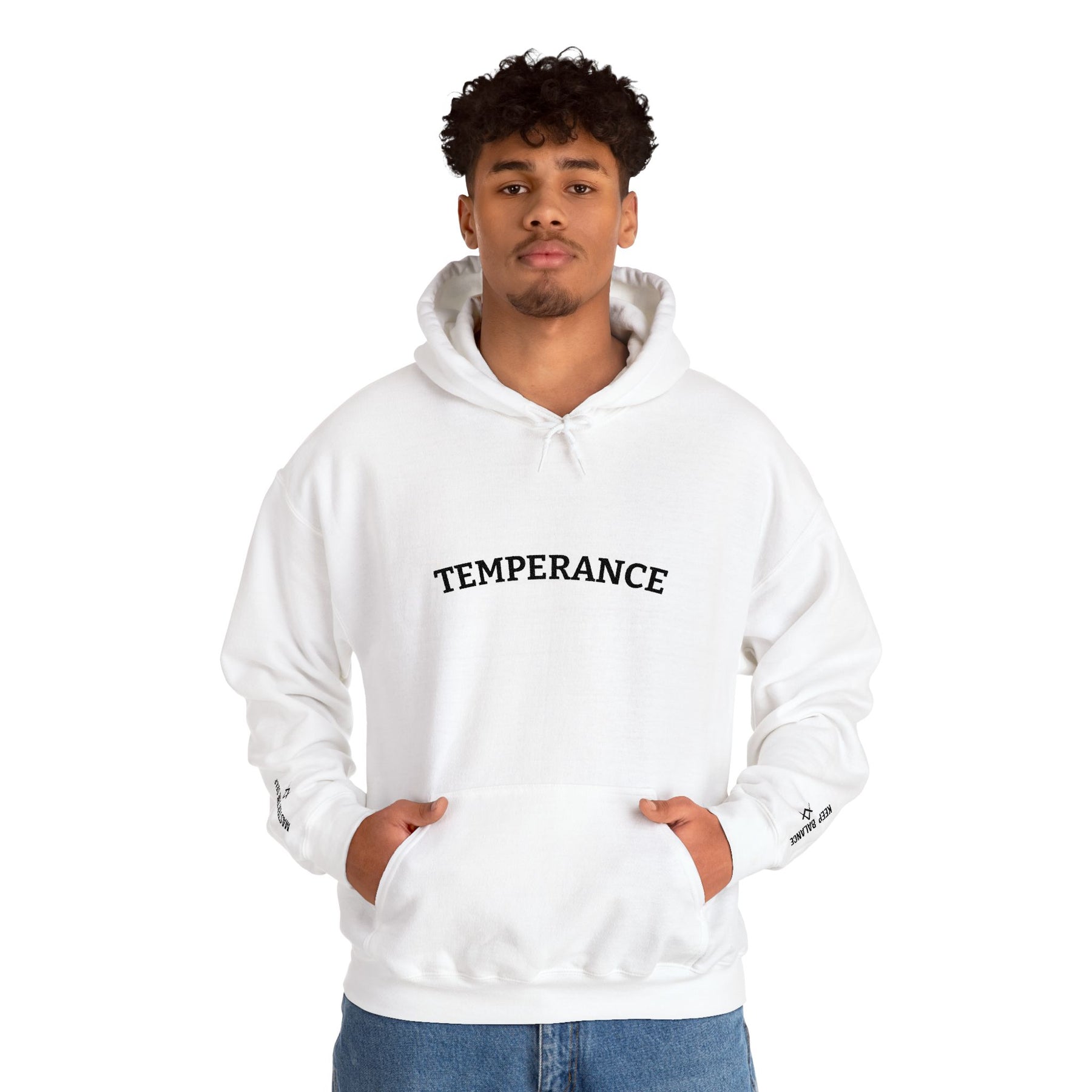 Entered Apprentice Blue Lodge Hoodie - Temperance Front & Sleeves Embroidery - Bricks Masons
