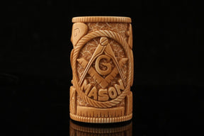 Master Mason Blue Lodge Meerschaum Pipe - Handcrafted Gavel Shape - Bricks Masons