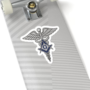 Master Mason Blue Lodge Sticker Decal - Kiss-Cut Silver Medical Doctor - Bricks Masons