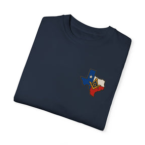 Master Mason Blue Lodge T-Shirt - Garment-Dyed Texas Mason - Bricks Masons