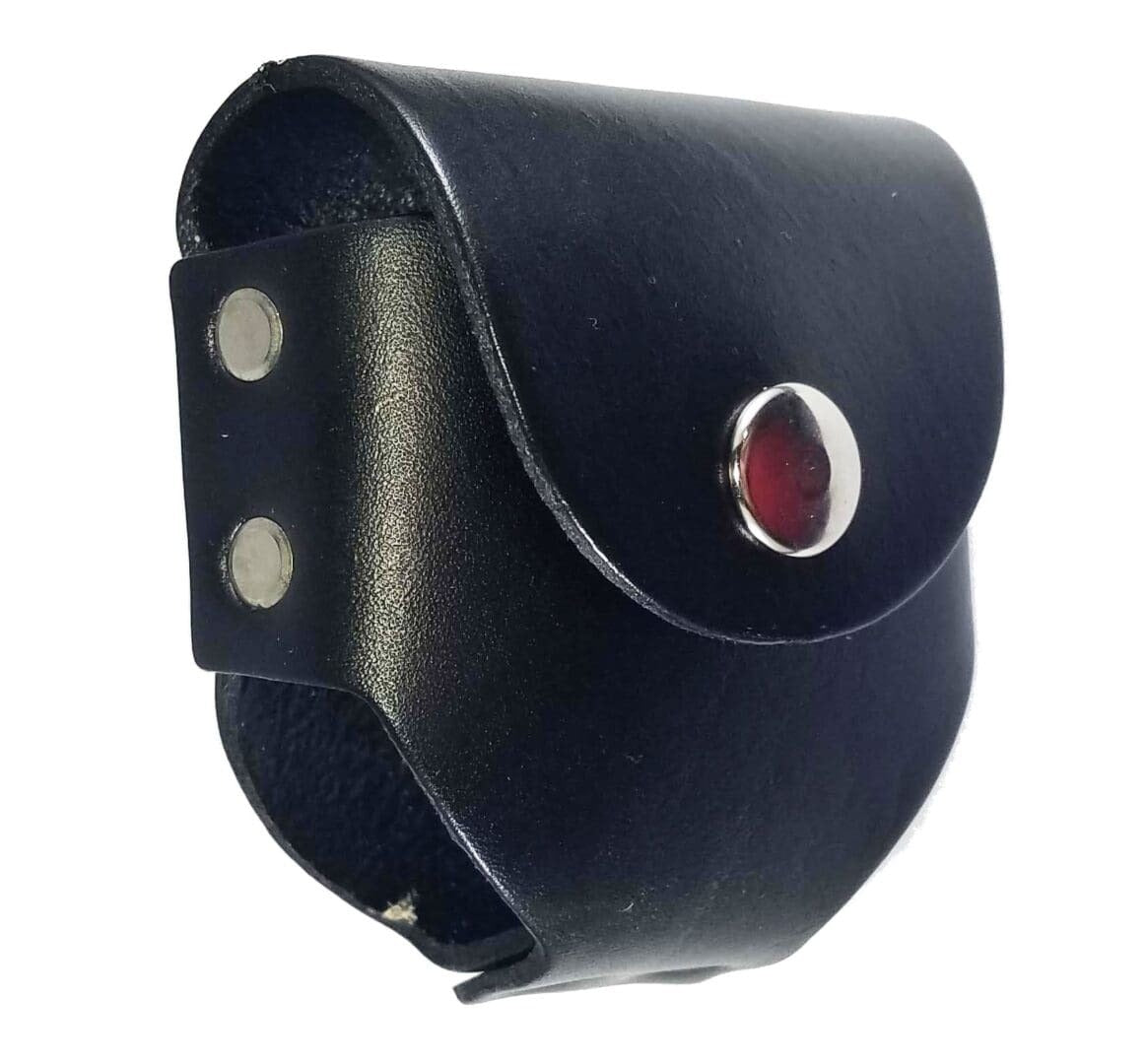 Past Master Blue Lodge Snuff Can Holder - Genuine Leather with Snap Closure - Bricks Masons