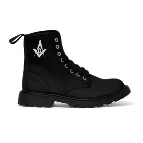 Master Mason Blue Lodge Boot - Black Canvas Square & Compass G