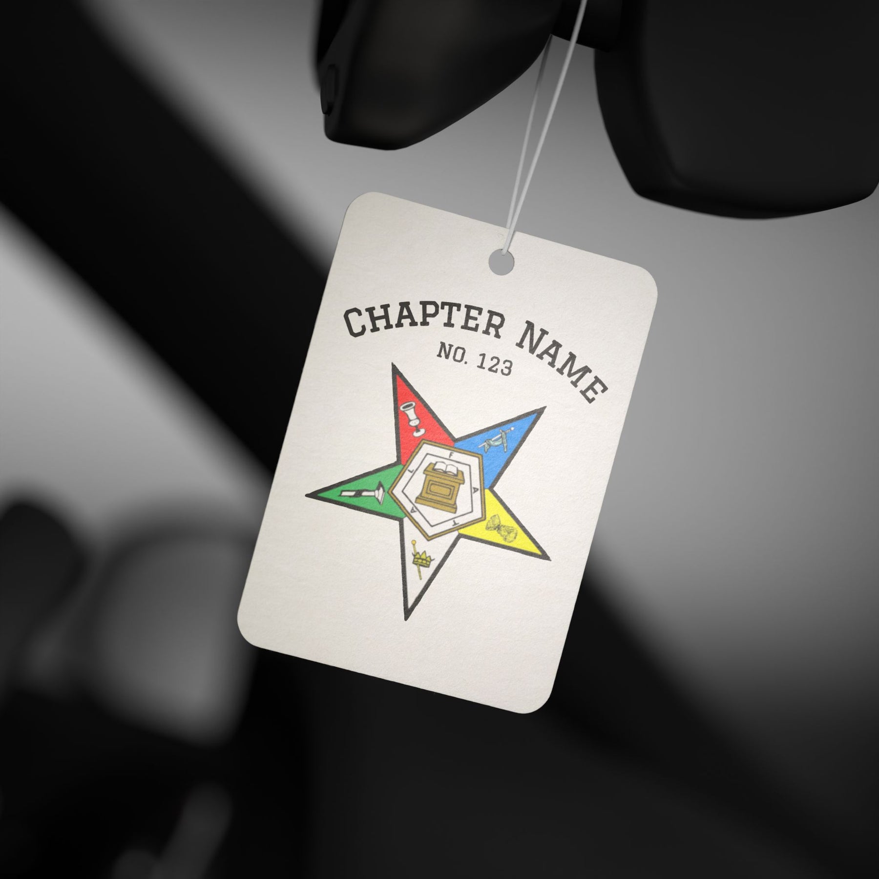 OES Car Air Freshener - Colorful Star Design With Personalization - Bricks Masons