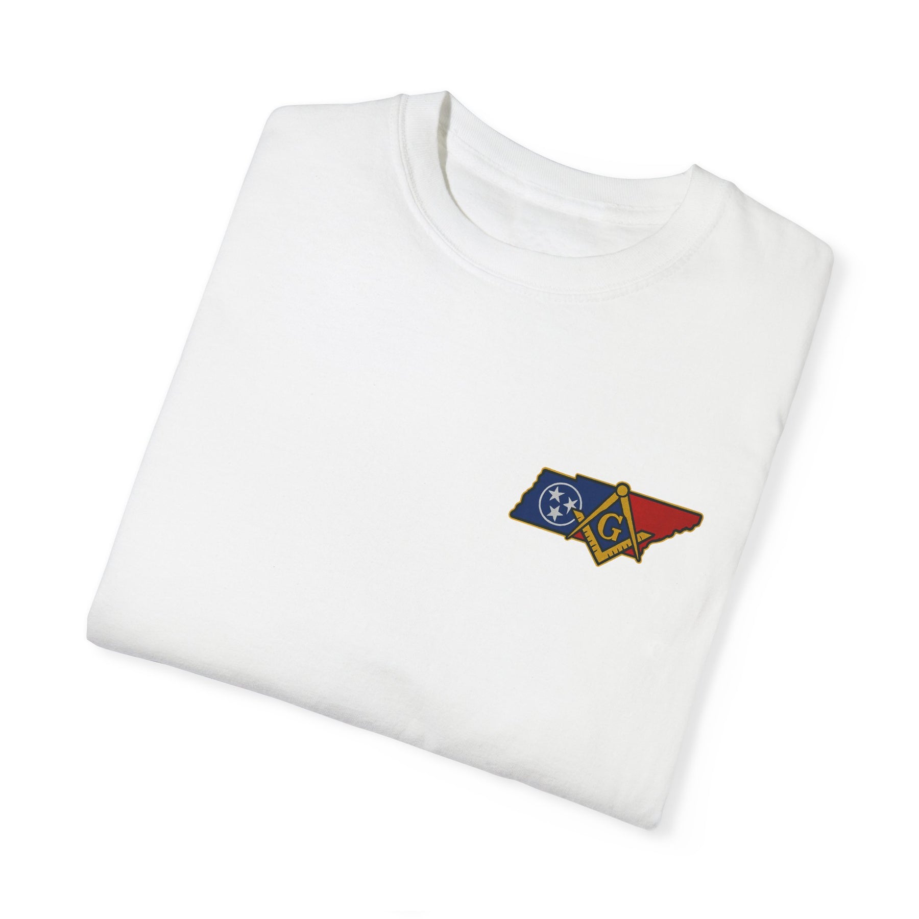 Master Mason Blue Lodge T-Shirt - Garment-Dyed Tennessee Mason - Bricks Masons