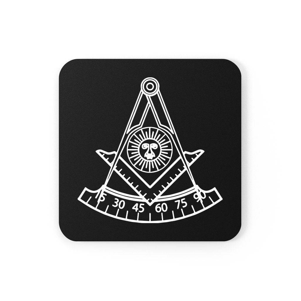 Past Master Blue Lodge California Regulation Coaster - Black & White