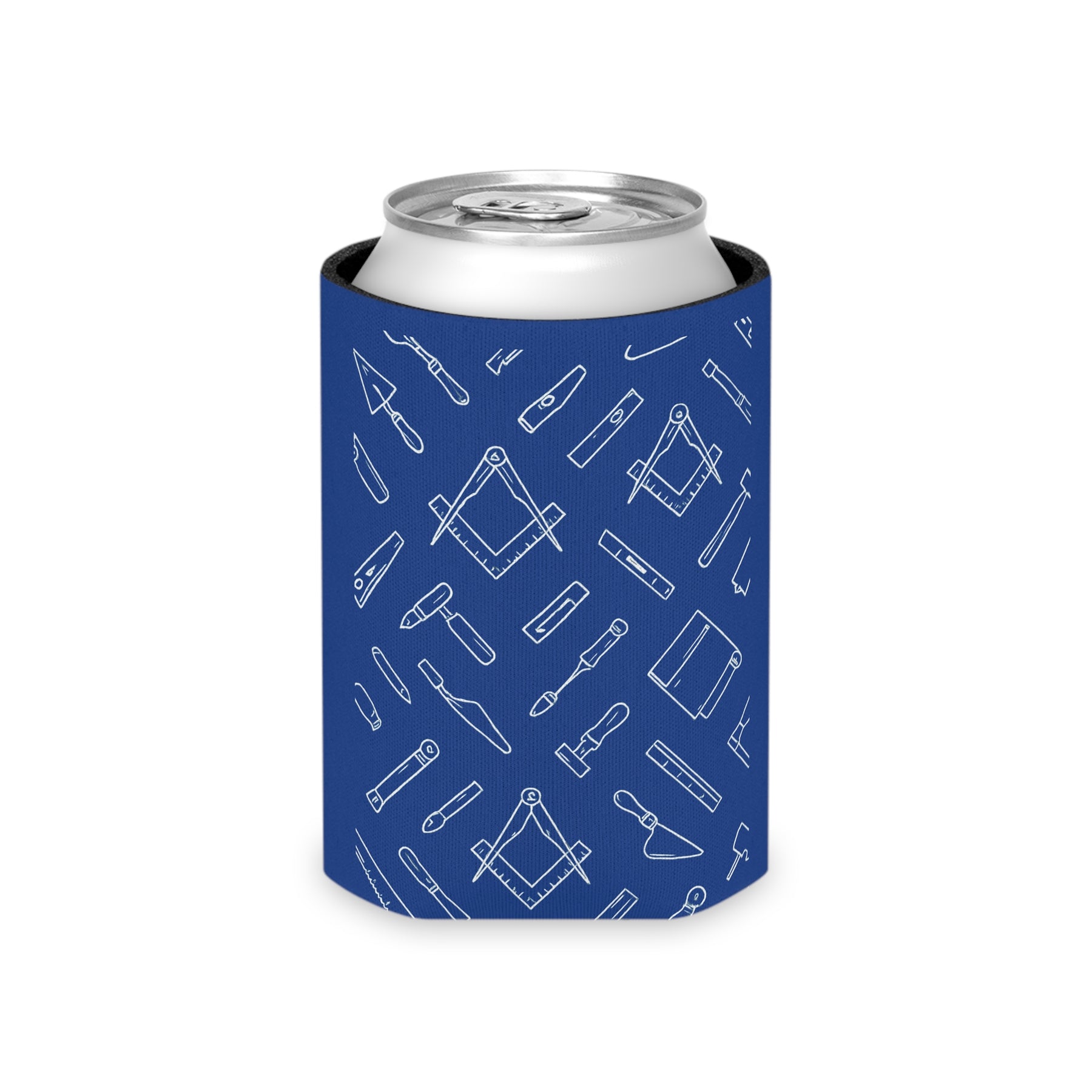 Master Mason Blue Lodge Can Cooler - Regular & Slim Can Blue Working Tools - Bricks Masons