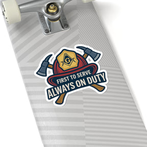 Master Mason Blue Lodge Sticker Decal – Firefighter Square & Compass G - Bricks Masons