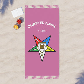 OES Towel - Pink Polyester Customizable Beach Cloth - Bricks Masons