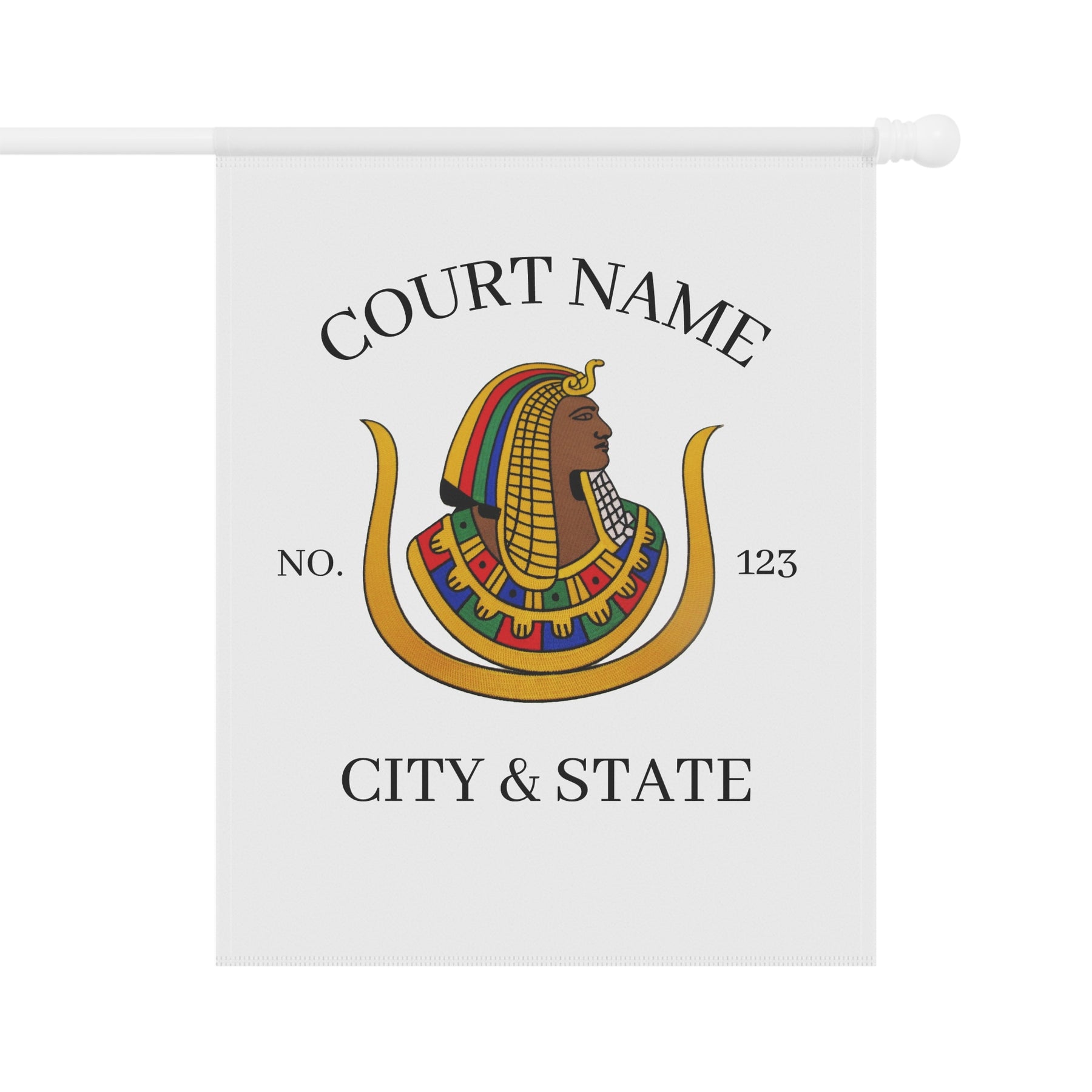 DOI Yard Flag - Personalized White Printed Poly Poplin - Bricks Masons