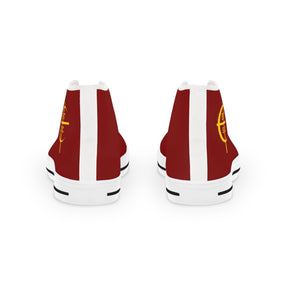 Council of Crusaders Sneaker - High Top Black & White Sole Maroon Canvas - Bricks Masons