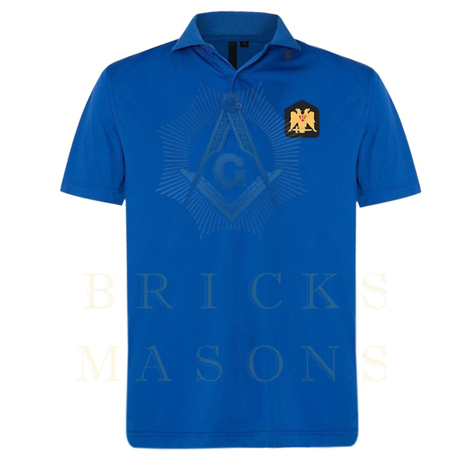 32nd Degree Scottish Rite Polo Shirt - Wings Down Various Colors - Bricks Masons