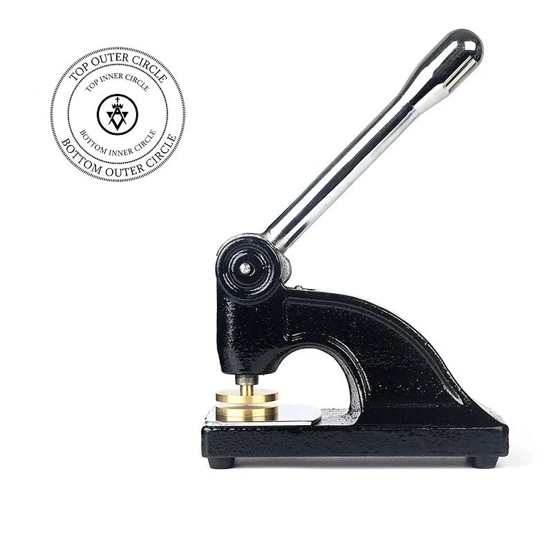 Allied Masonic Degrees Long Reach Seal Press - Heavy Embossed Stamp Black Color Customizable - Bricks Masons