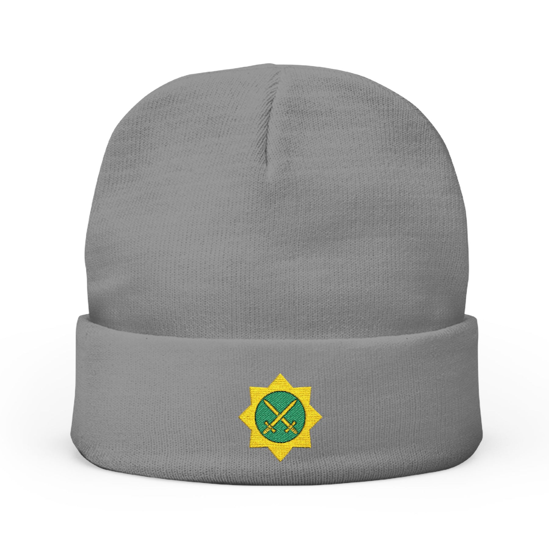 Red Cross of Babylone Beanie - Knit Embroidery Emblem - Bricks Masons