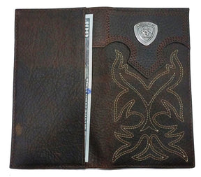 Custom Ariat Widows Sons Premium Shield Long Wallet Brown - Bricks Masons