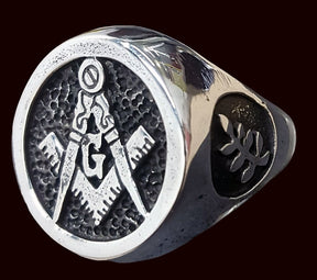 Masonic Ring Compass Square Acacia Silver 12 Gr Art 60 - Bricks Masons