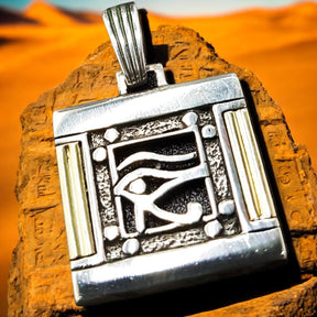 Eye of Horus Pendant in Silver and Gold 3.5 X 2.5 Cm 7 Gr Art 615 - Bricks Masons