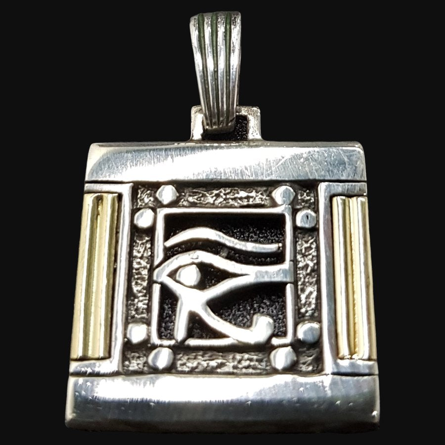 Eye of Horus Pendant in Silver and Gold 3.5 X 2.5 Cm 7 Gr Art 615 - Bricks Masons