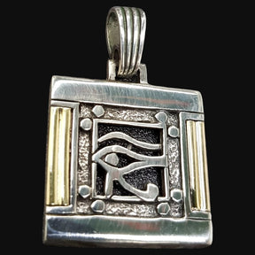 Eye of Horus Pendant in Silver and Gold 3.5 X 2.5 Cm 7 Gr Art 615 - Bricks Masons