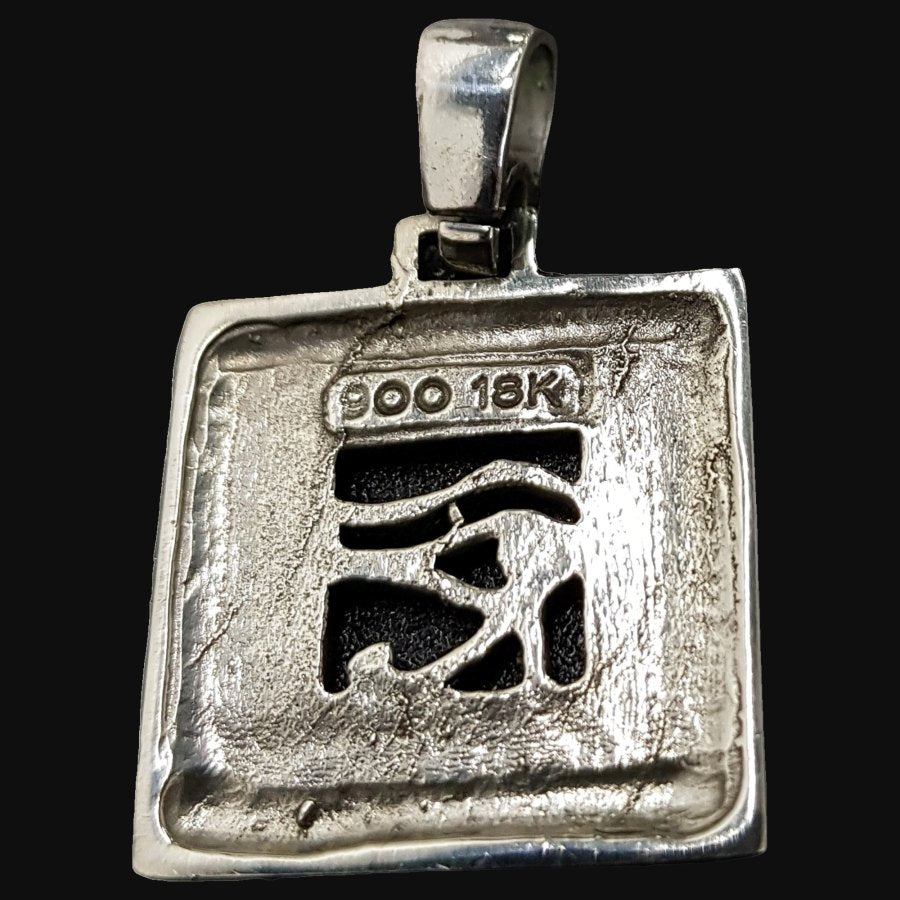 Eye of Horus Pendant in Silver and Gold 3.5 X 2.5 Cm 7 Gr Art 615 - Bricks Masons