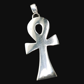 Egyptian Ankh Cross of Life Pendant in Silver 6 x 2.5 cm 13.5 g with Steel Chain Art 619 - Bricks Masons
