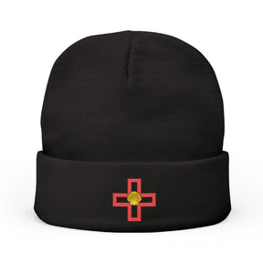 St. Thomas of Acon Beanie - Knit Embroidery Emblem - Bricks Masons