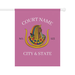 DOI Yard Flag -  Personalized Pink Printed Poly Poplin - Bricks Masons