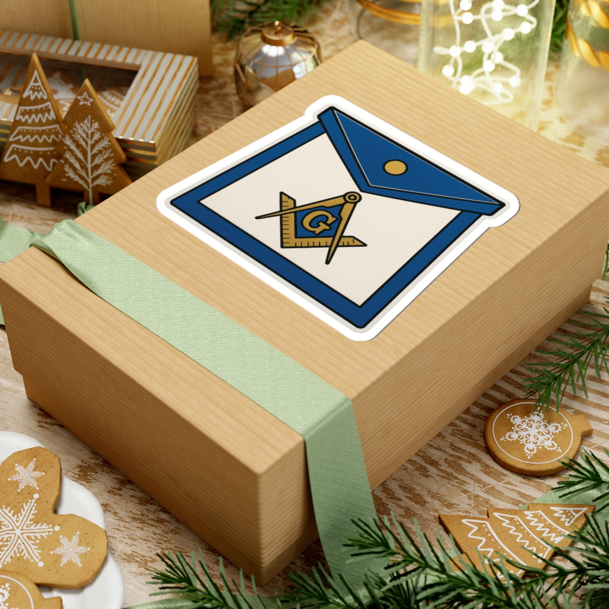 Master Mason Blue Lodge Sticker Decal - Kiss-Cut Masonic Apron - Bricks Masons