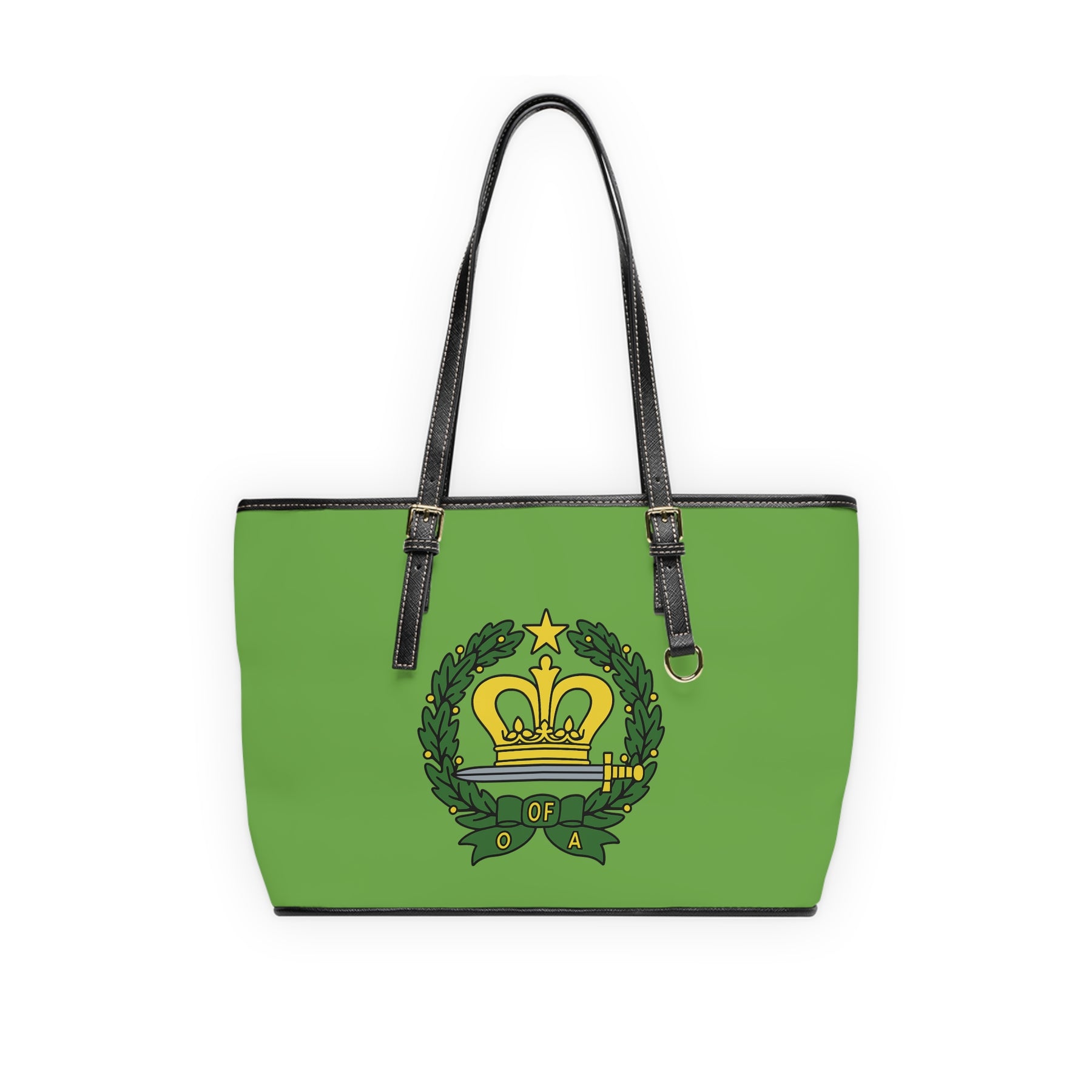 Order of the Amaranth Handbag - Green PU Leather With Ample Interior - Bricks Masons
