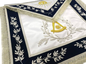 Past Master Blue Lodge California Regulation Apron - Dark Blue Velvet