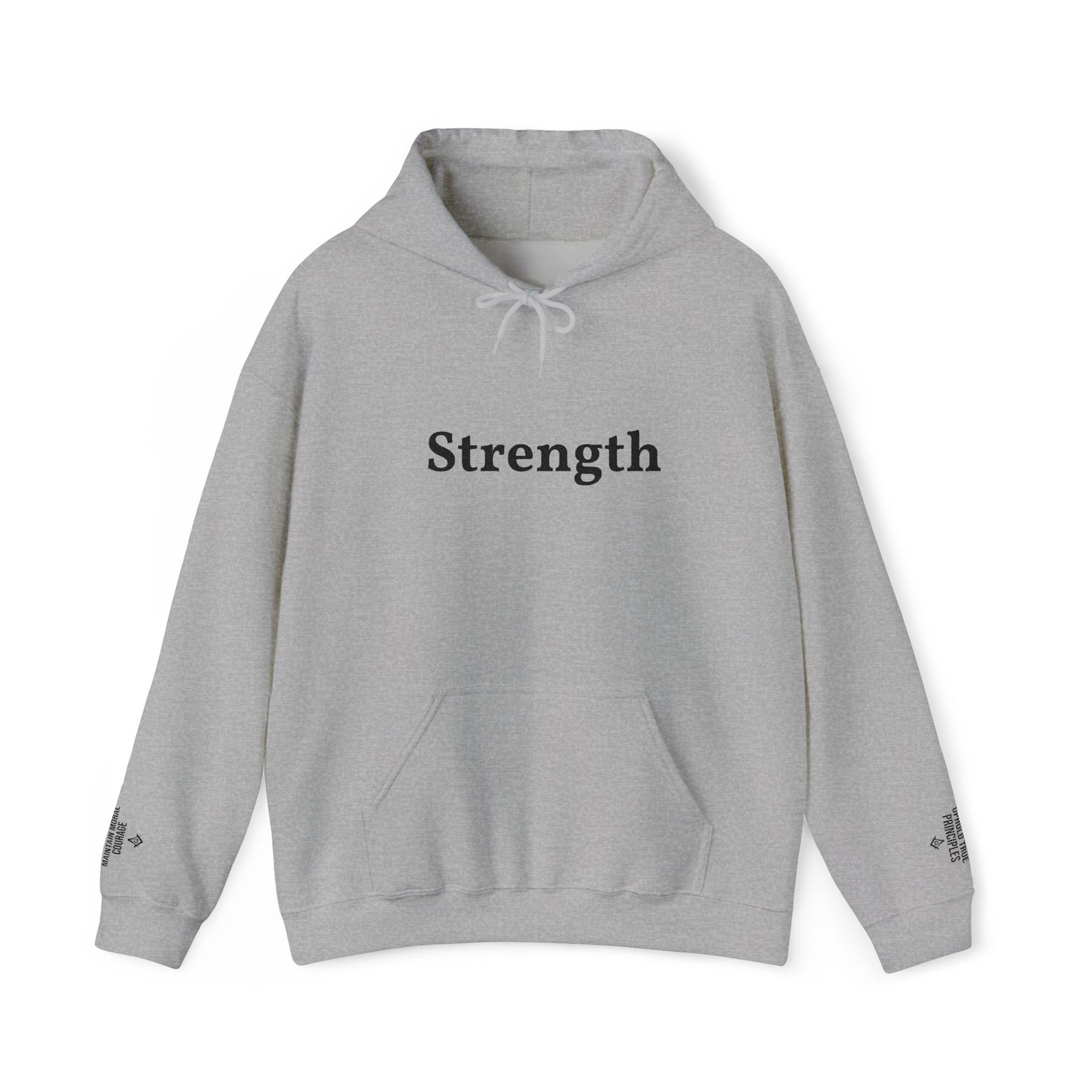 Master Mason Blue Lodge Hoodie - Strength Front & Sleeves Embroidery - Bricks Masons