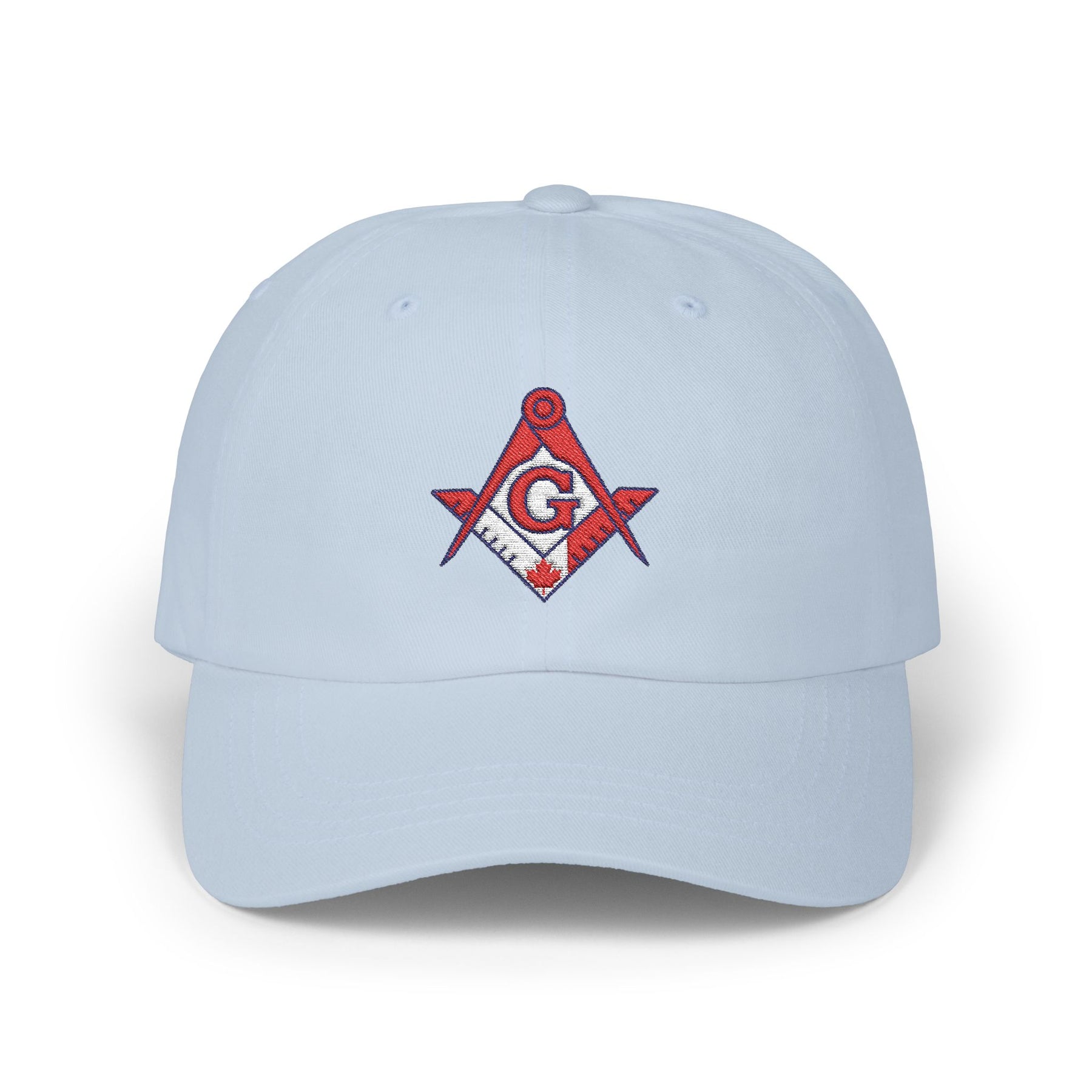 Master Mason Blue Lodge Canada Jurisdiction Baseball Cap - Red & White Square & Compass G - Bricks Masons