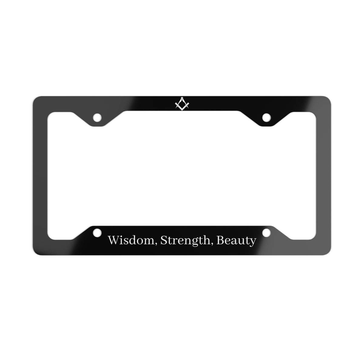 Master Mason Blue Lodge License Plate Frame - Wisdom Strength Beauty - Bricks Masons