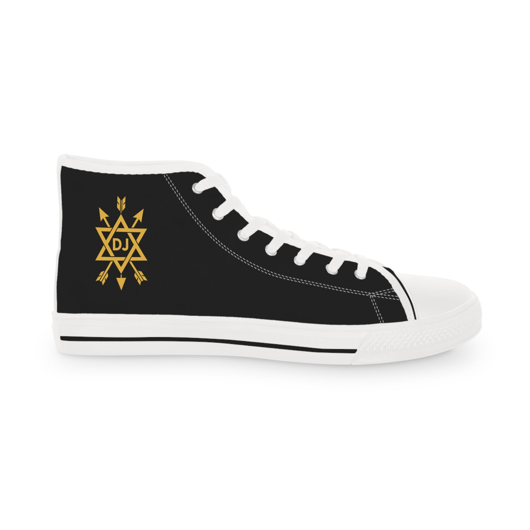 Order of the Secret Monitor Sneaker - High Top Black & White Golden Emblem - Bricks Masons