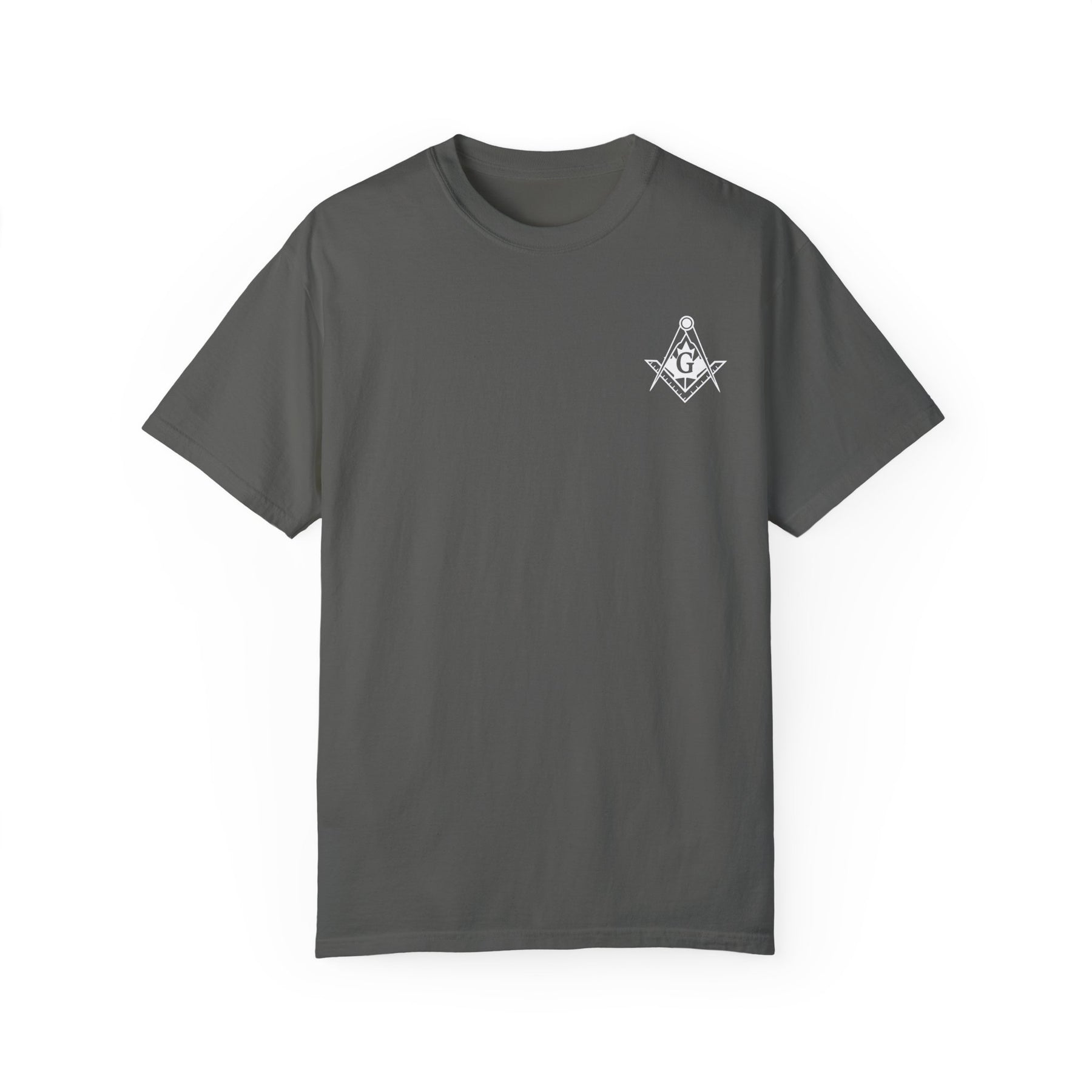 Master Mason Blue Lodge Canada Jurisdiction T-Shirt - Garment-Dyed Tee - Bricks Masons
