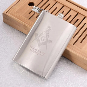 Master Mason Blue Lodge Flask - 1oz to 18oz - Bricks Masons