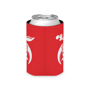 Shriners Can Cooler - Red Polyester Exterior - Bricks Masons