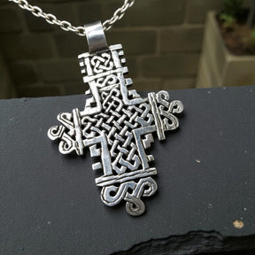 Rastafari Coptic Cross Pendant In Silver 5.5 X 4 Cm 9.5 Gr Art 717 - Bricks Masons