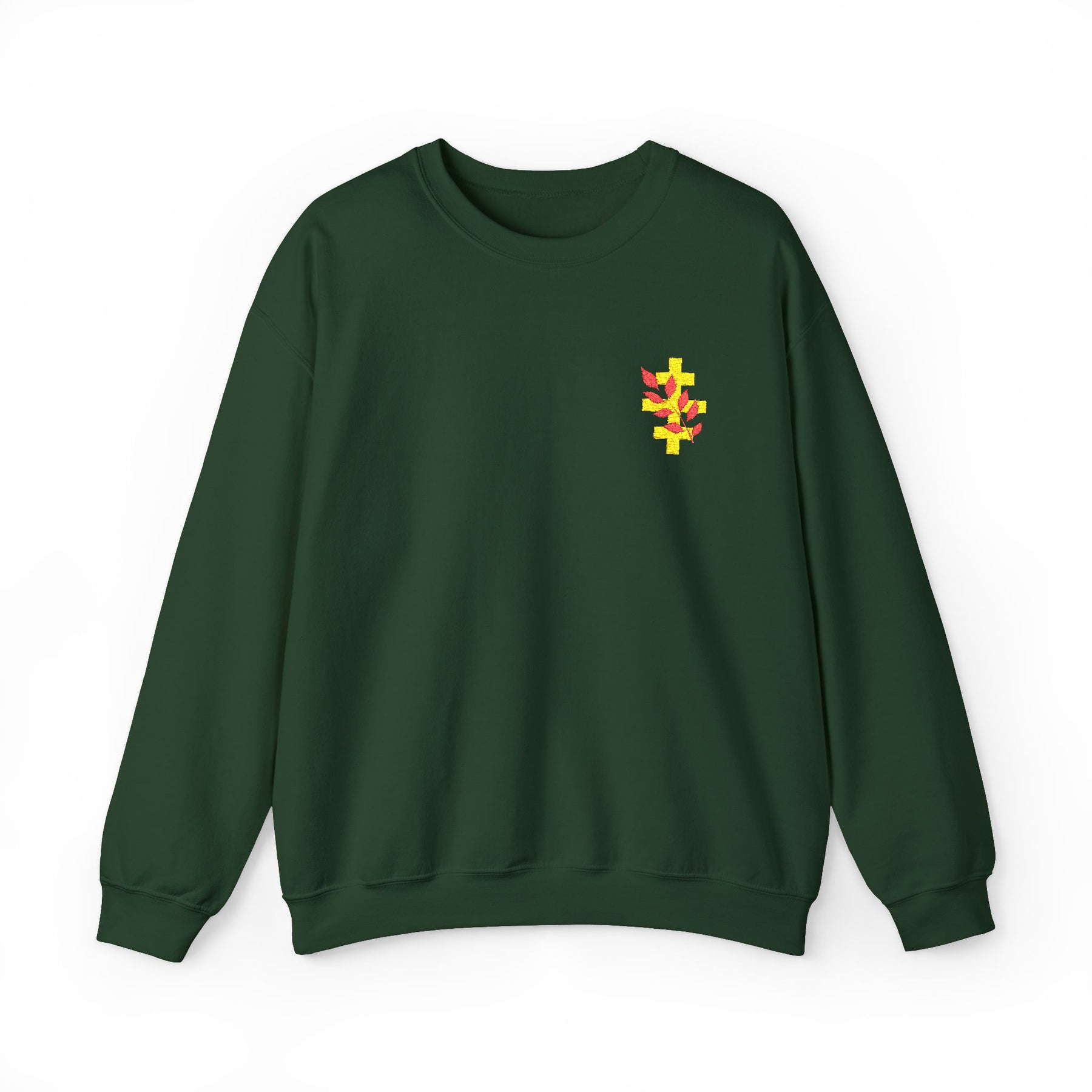 Red Branch of Eri Sweatshirt - Left Chest Embroidered Motif - Bricks Masons