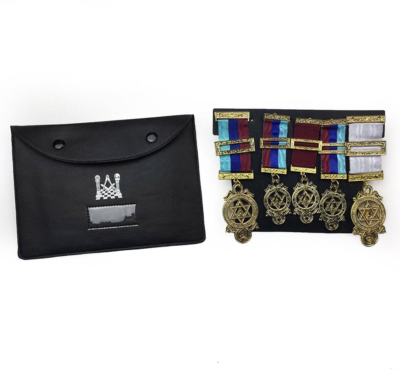 Master Mason Blue Lodge Jewels Case - X Large Black Imitation Leather