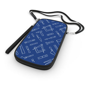 Master Mason Blue Lodge Passport Wallet - Blue & White Working Tools - Bricks Masons
