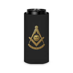 Past Master Blue Lodge Can Cooler - Gold Square & Compass - Bricks Masons