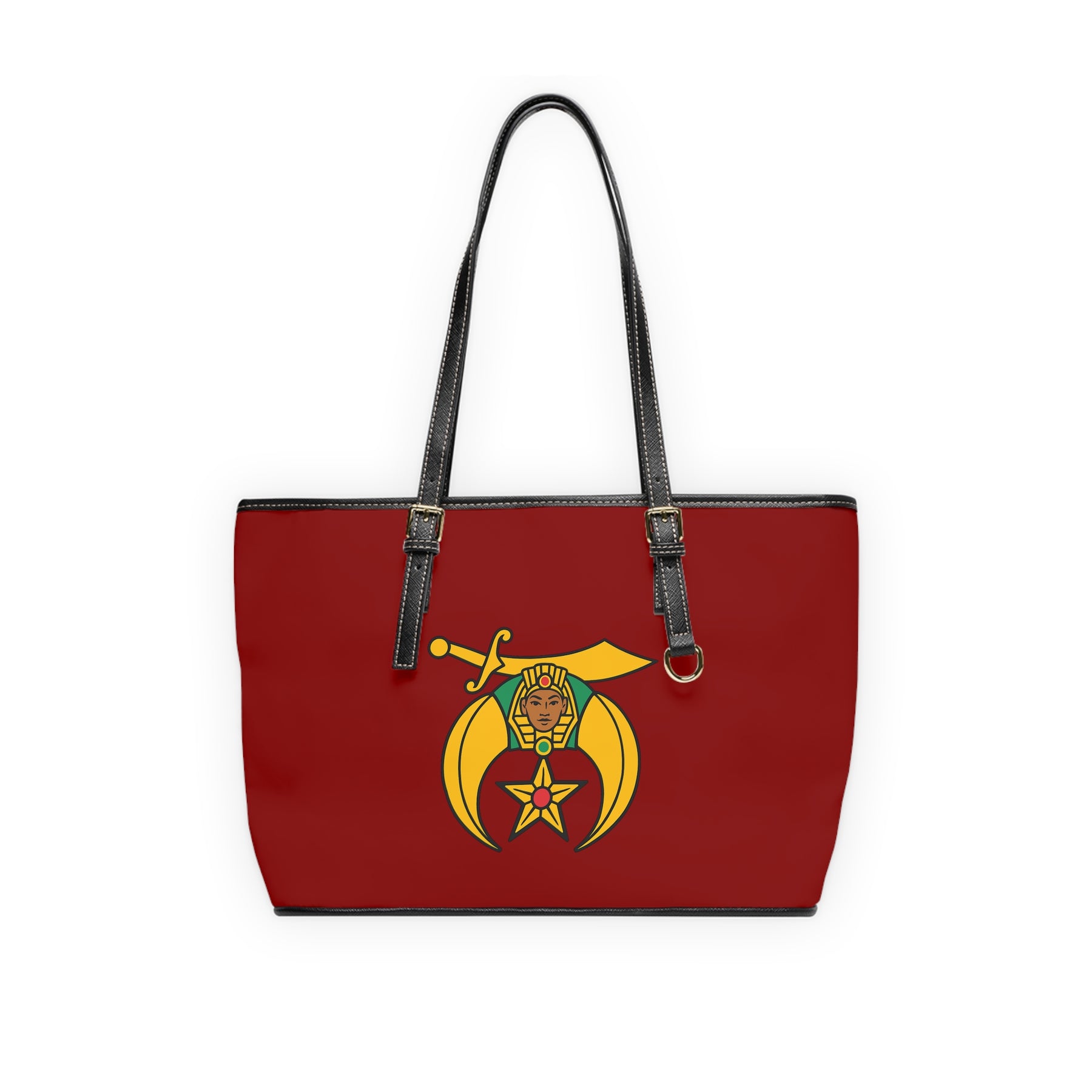 Daughters of Sphinx Handbag - Maroon PU Leather With Ample Interior - Bricks Masons