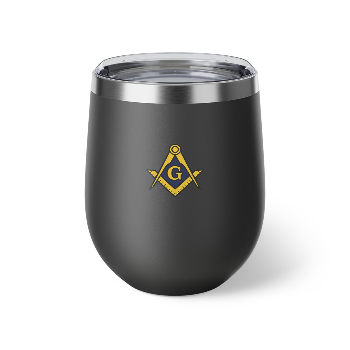 Master Mason Blue Lodge Vacuum Cup - Gold Square & Compasses G Emblem