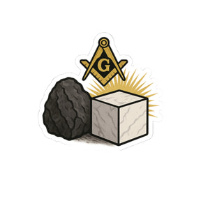 Master Mason Blue Lodge Sticker Decal - Kiss-Cut Rough Ashlar and Perfect Ashlar - Bricks Masons
