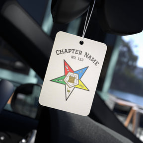 OES Car Air Freshener - Colorful Star Design With Personalization - Bricks Masons