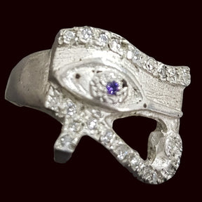 Horus Eye Ring, Silver and Stones, 8g, 1.5 x 2cm, Art. 874 - Bricks Masons