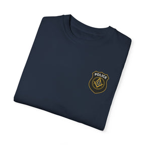Master Mason Blue Lodge T-Shirt - Police Mason Garment-Dyed Tee - Bricks Masons