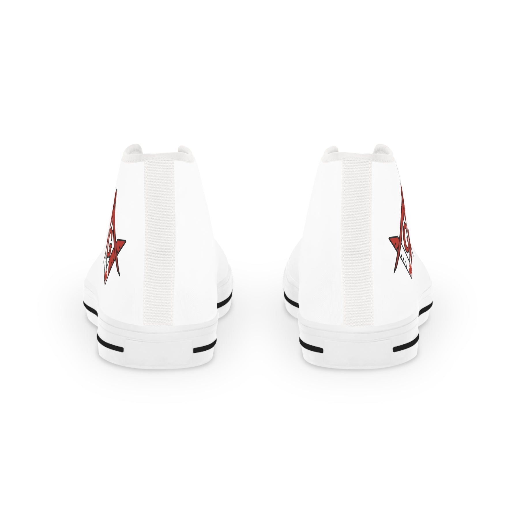 Master Mason Blue Lodge Canada Jurisdiction Sneaker - High Top Black & White Sole S&C G Flag - Bricks Masons