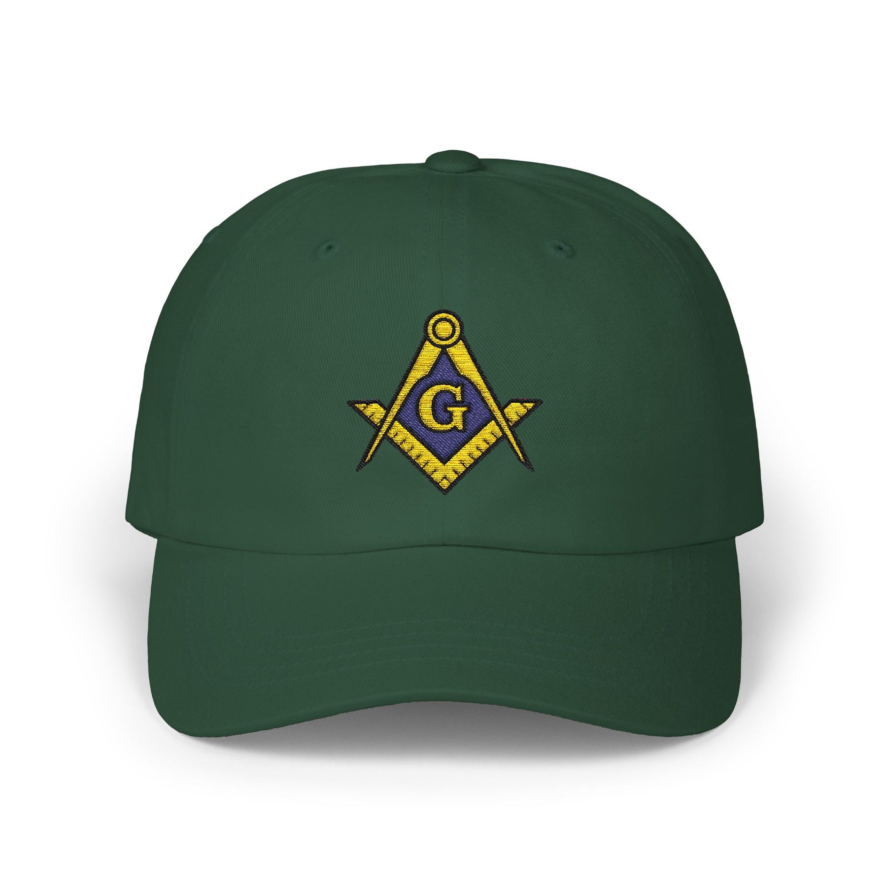 Master Mason Blue Lodge Baseball Cap - Gold & Blue Embroidered Square & Compass G - Bricks Masons