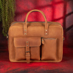 Council Briefcase - Brown Leather - Bricks Masons